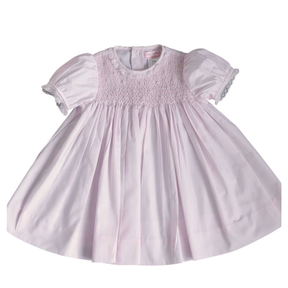 Darling Petit Ami Pink Smocked Heirloom Baby Dress 3M